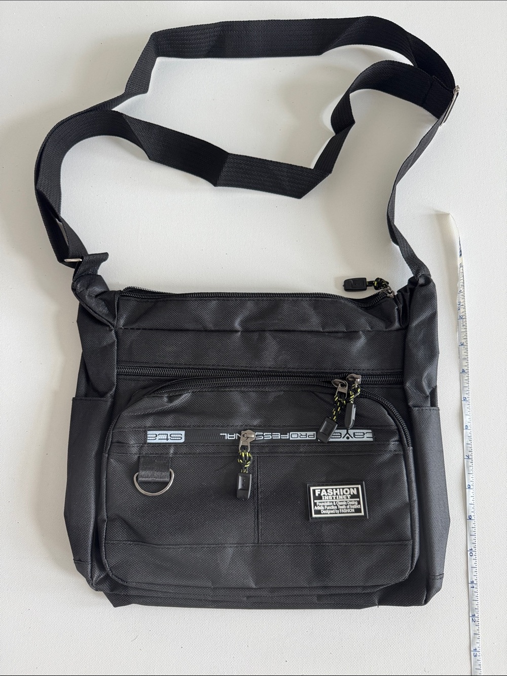 Black Fashion Utility Messenger Bag for Men - Versatile Crossbody